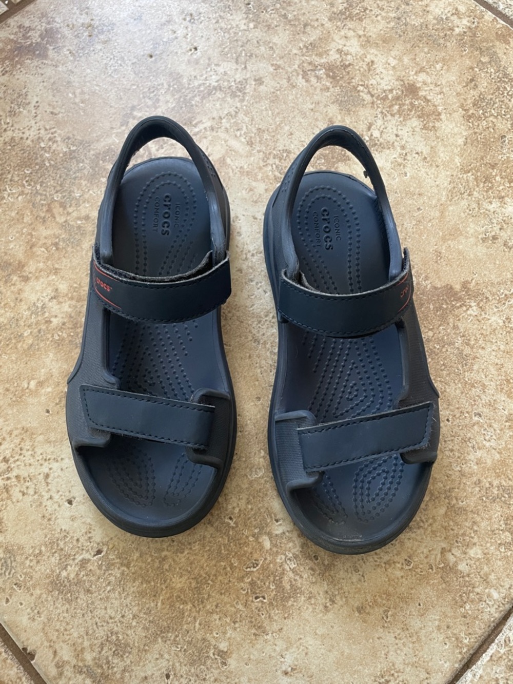 CROCS Navy Blue Two-Strap Sport Sandals